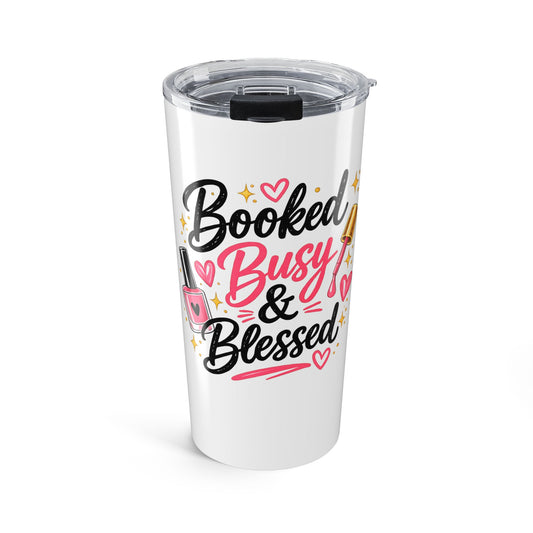 "Booked, Busy & Blessed" 20oz Travel Mug