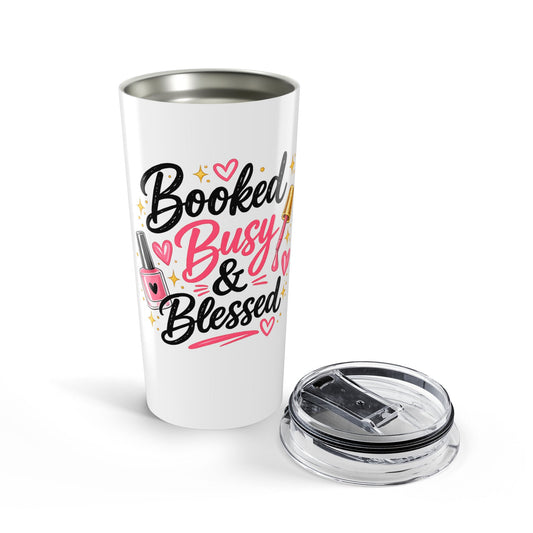 "Booked, Busy & Blessed" 20oz Travel Mug